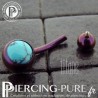 Piercing Titane interne Eggplant et Turquoises