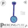 Piercing Titane interne Violet et Turquoises naturelles