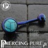 Piercing Titane interne Violet et Turquoises naturelles