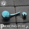 Piercing Titane interne Bleu clair et Turquoises naturelles