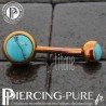 Piercing Titane interne Rose Doré et Turquoises naturelles