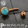 Piercing Titane interne Rose Doré et Turquoises naturelles
