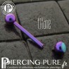 Piercing Langue Titane Dark Fushia turquoise naturelle
