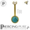 Piercing Titane interne Doré et Cristal griffé blanc