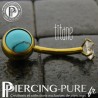 Piercing Titane interne Doré et Cristal griffé blanc