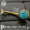 Piercing Titane interne Doré et Cristal griffé blanc