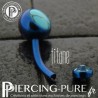 Piercing Titane interne Dark Blue et Cristal bleu clos