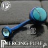 Piercing Titane interne Dark Blue et Cristal bleu clos