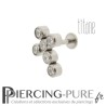 Labret titane interne croix de clusters blancs