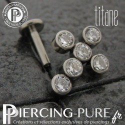 Labret titane interne croix de clusters blancs