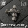 Labret titane interne croix de clusters blancs