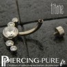Piercing nombril Titane avec 6 cristaux ronds blancs