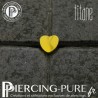 Piercing titane coeur doré pour oreilles