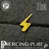 Piercing titane éclair doré pour oreilles
