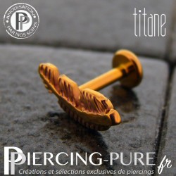Plume titane rose doré pour oreilles