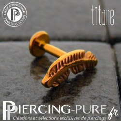 Plume titane rose doré pour oreilles