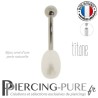 Piercing Nombril Titane interne et Perle de culture nâcrée