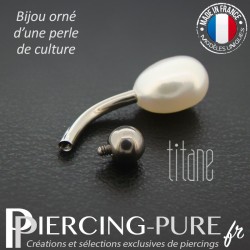 Piercing Nombril Titane interne et Perle de culture nâcrée