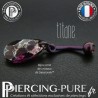 Nombril Titane violet interne Poire Amethyste Silver Patina