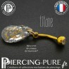 Nombril Titane doré interne Poire Crystal Gold Patina