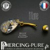 Nombril Titane doré interne Poire Crystal Gold Patina