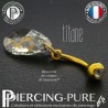 Nombril Titane doré interne Poire Crystal Gold Patina