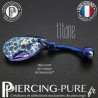 Nombril Titane dark blue interne Poire Tanzanite white patina
