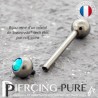 Piercing Langue Titane Blue Zircon Shimmer - interne