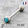 Piercing Langue Titane Blue Zircon Shimmer - interne