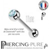 Piercing Langue Titane Aquamarine AB - interne