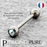 Piercing Langue Titane Aquamarine AB - interne