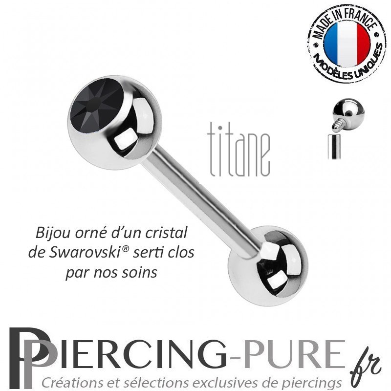 Piercing Langue Titane Jet - interne