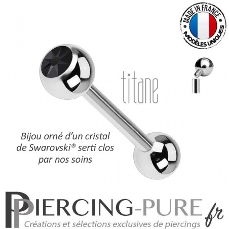 Piercing Langue Titane Jet - interne