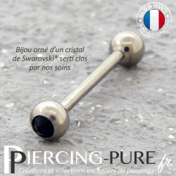 Piercing Langue Titane Jet - interne