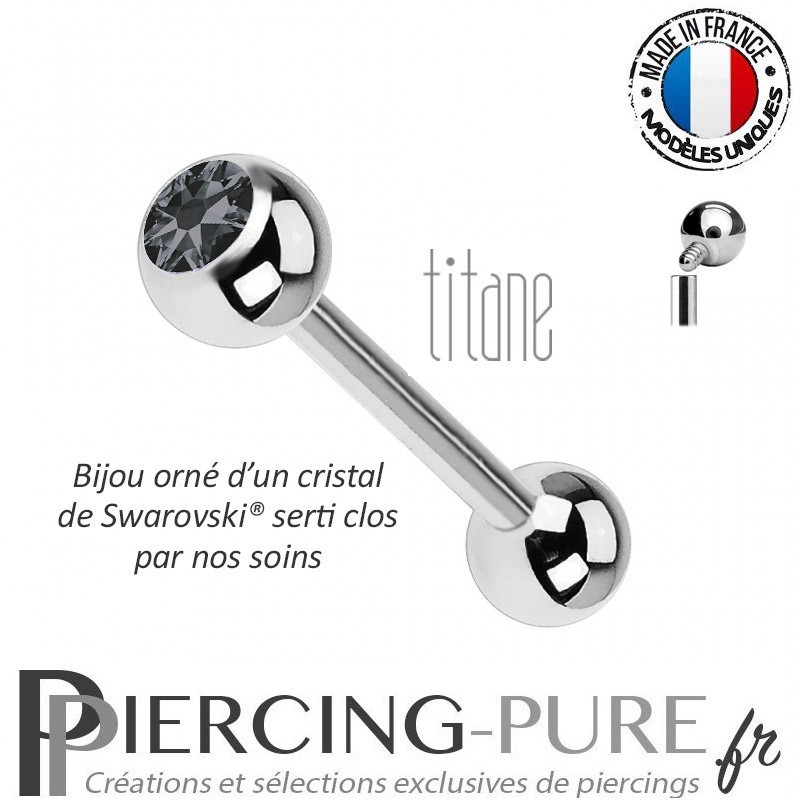 Piercing Langue Titane Silver Night - interne