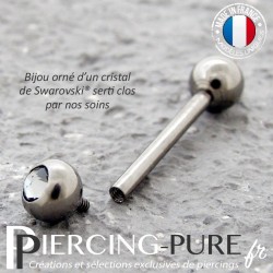 Piercing Langue Titane Silver Night - interne