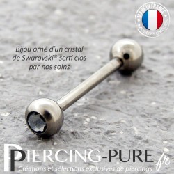 Piercing Langue Titane Silver Night - interne
