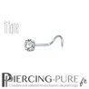 Piercing Nez Titane pierre blanche griffée 3mm