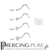 Piercing Nez Titane pierre blanche griffée -taille au choix