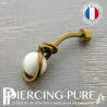 Piercing Nombril Titane interne Doré Bronze Howlite