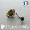 Piercing Nombril Titane interne Oeil de tigre spirale
