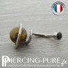 Piercing Nombril Titane interne Oeil de tigre spirale