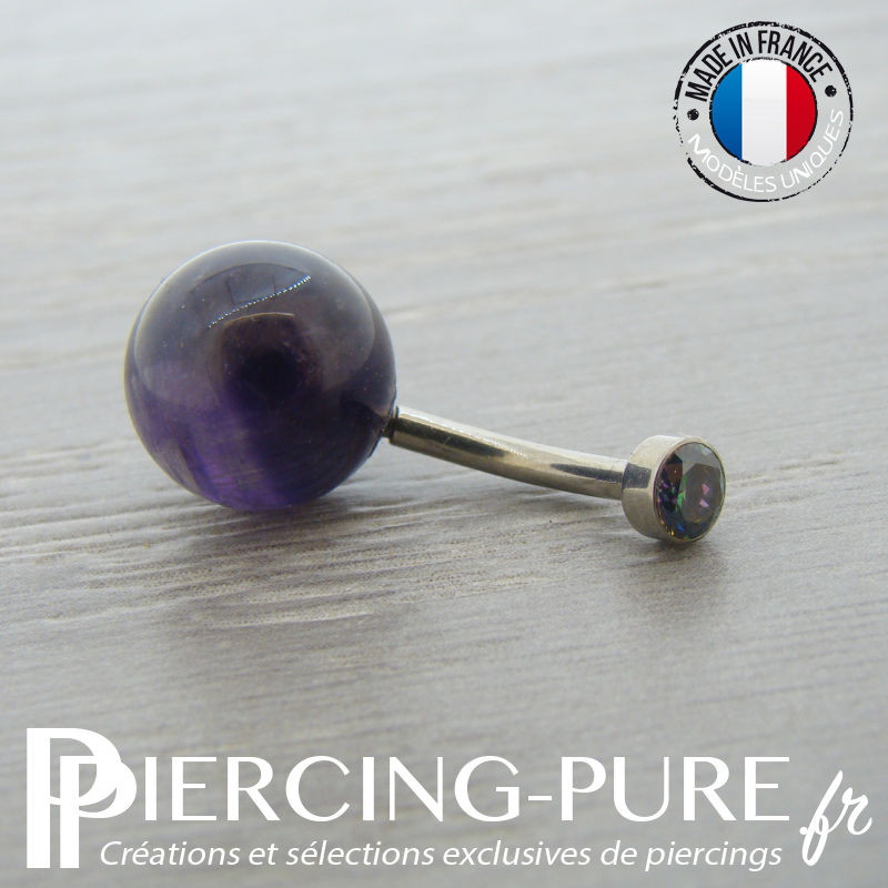 Piercing Titane interne Amethyste