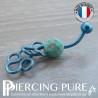 Piercing Titane interne Turquoises et fil titane