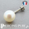Piercing Nombril Titane interne Perle de culture ronde