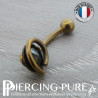 Piercing Nombril Titane interne Oeil de tigre spirale
