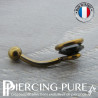 Piercing Nombril Titane interne Oeil de tigre spirale