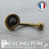 Piercing Nombril Titane interne Oeil de tigre spirale