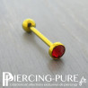 Piercing Langue Titane doré Cristal rouge 5mm