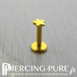 Piercing titane étoile dorée